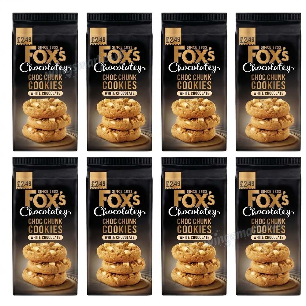 Fox's Chocolatey Choc Chunk Cookies White Chocolate 180g (4 & 8 Packs)