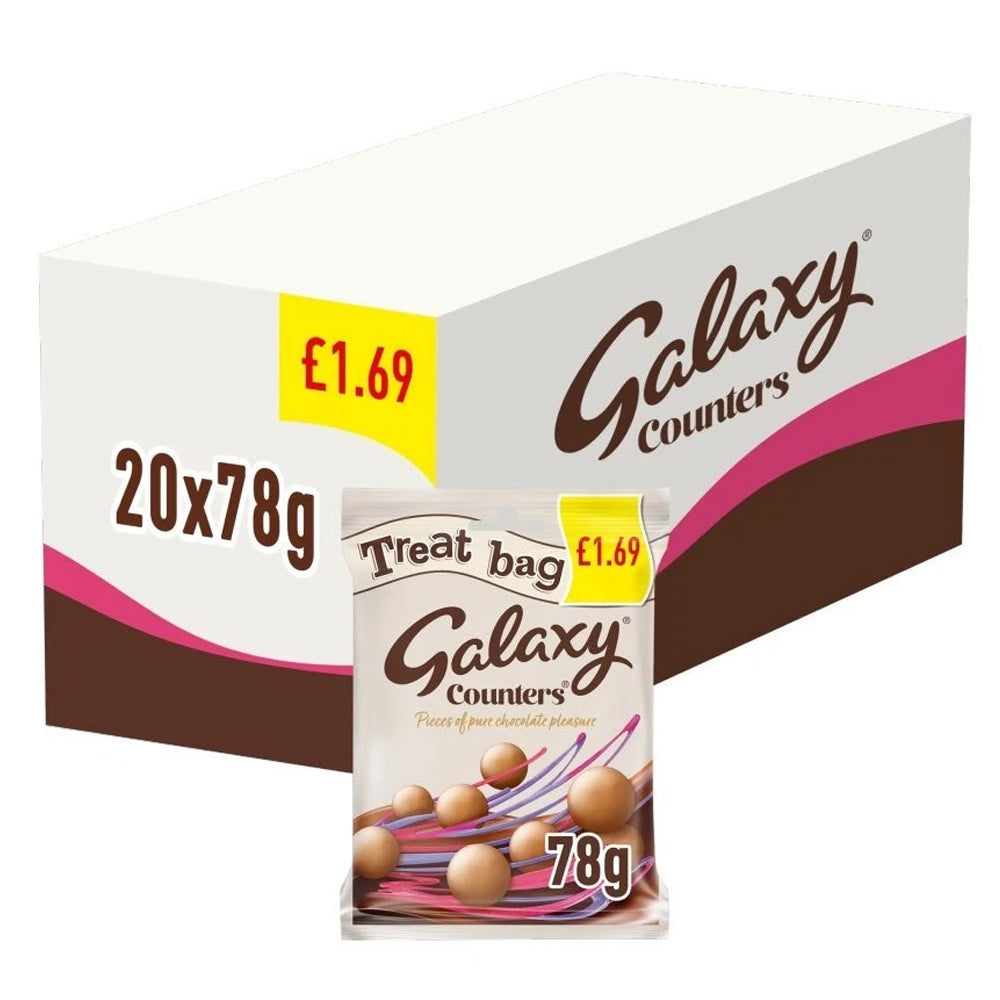 Galaxy Counters Milk Chocolate Treat Bags 78g (Pack of 20)