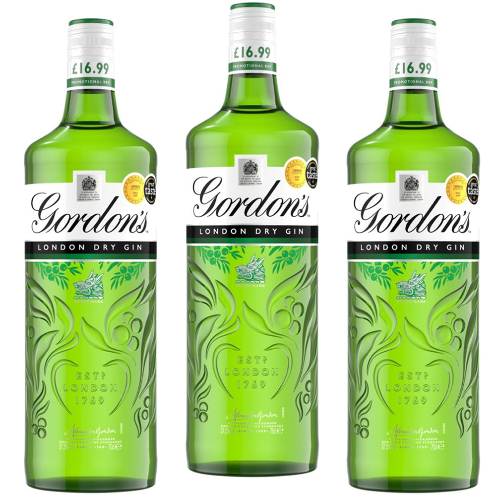 Gordon's London Dry Gin 70cl PMP (Pack of 3)