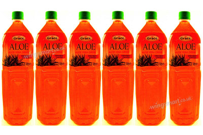 Grace Aloe Vera Strawberry Drink 1.5L – 6 Bottles