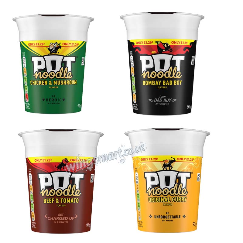 Pot Noodle Assorted Flavour Snack Bundle – 90g (Pack of 12)