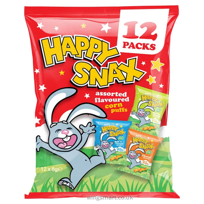 Happy Snax Assorted Flavoured Corn Puffs 96g (Box of 20)