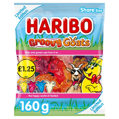 Haribo Limited Edition Groovy Goats Bag 160g PMP (Box of 12)
