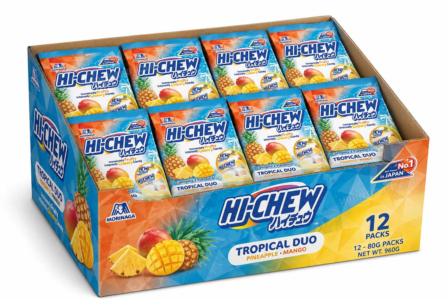 Hi-Chew Tropical Mix Bag 80g – 12 Pack