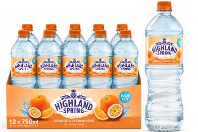 Highland Spring Orange & Passion Fruit Still Spring Water 750ml – Pack of 12