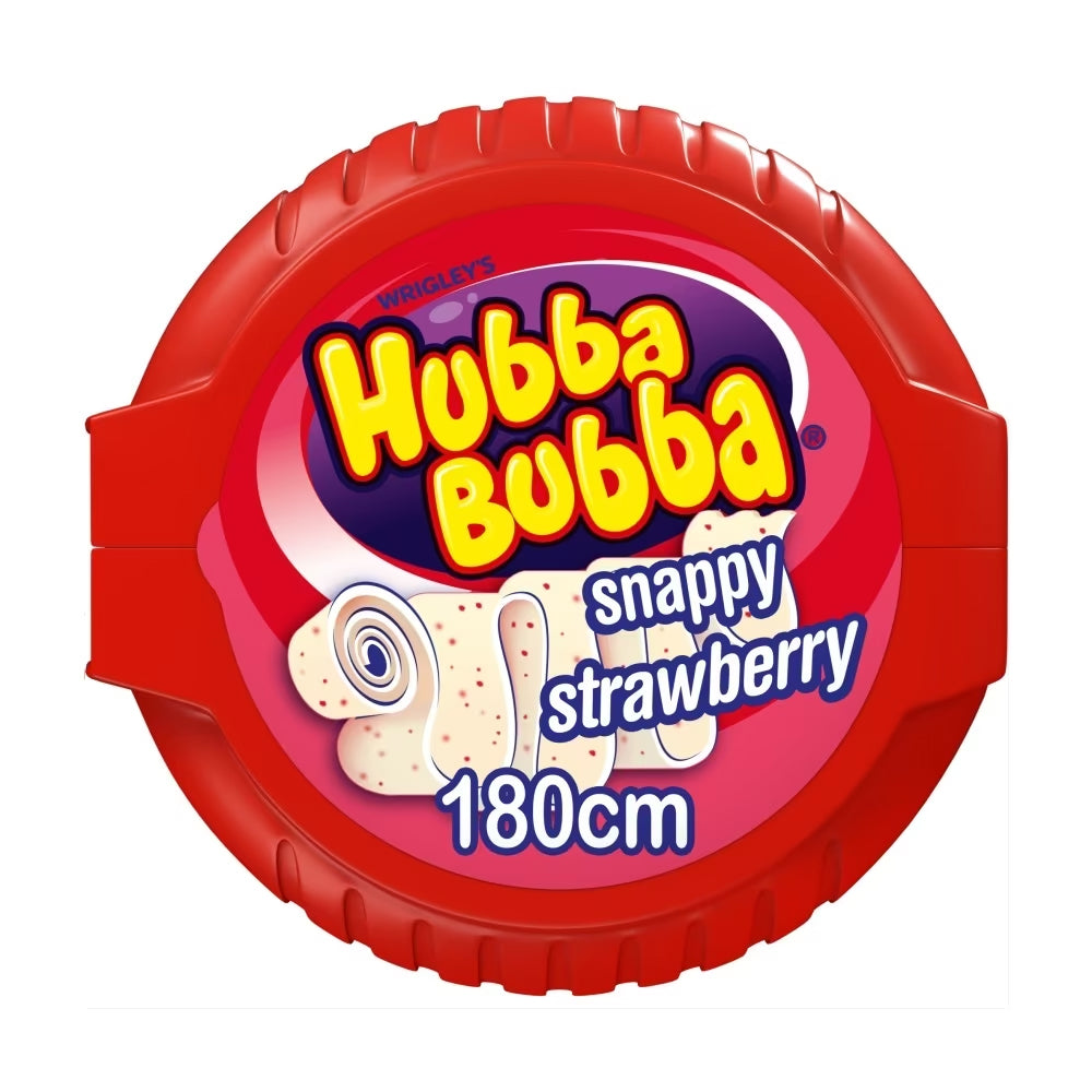 Hubba Bubba Snappy Strawberry Bubblegum Mega Long Tape 12 x 56g