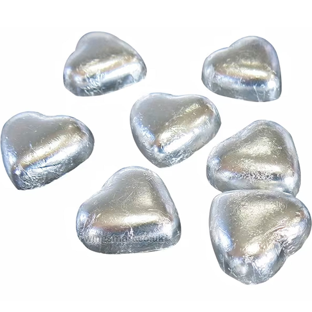 Kingsway Silver Foil Milk Chocolate Hearts 1kg