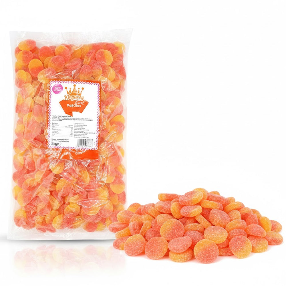 Kingsway Peaches Sugar Coated Jelly Sweets Bag