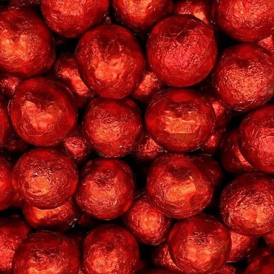 Gold & Red Foiled Chocolate Balls (50 - 300 Balls)