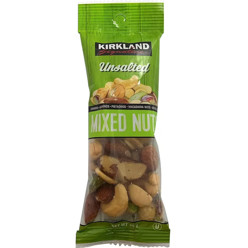 Kirkland Signature Unsalted Mixed Nut Snack Packs, 21 x 45g