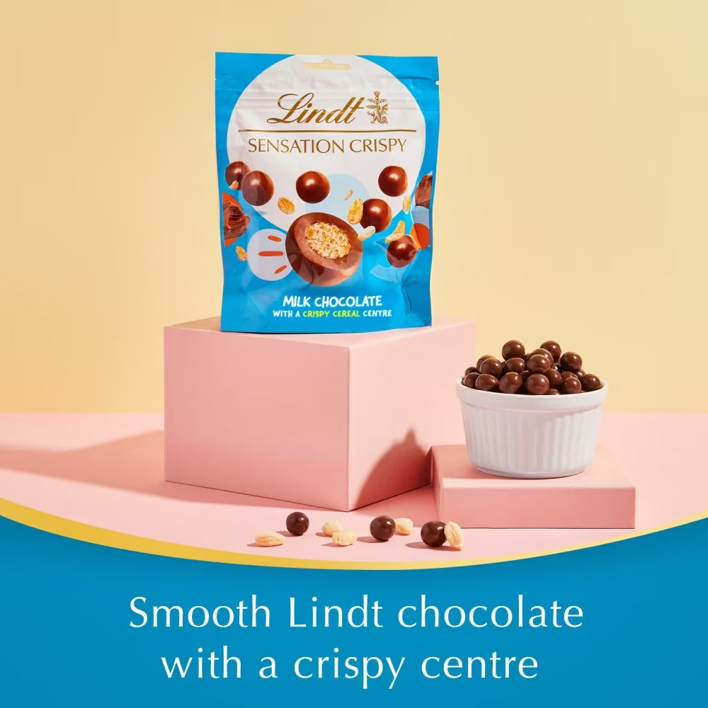 Lindt Crispy Sensation Milk Chocolate Crispy Bag – 10 × 140g Pouches