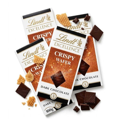 Lindt Excellence Dark Chocolate Crispy Wafer 100g (10 or 20 Bars)