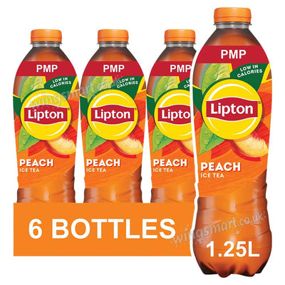 Lipton Peach Ice Tea 1.25L (Pack of 6 Bottles)
