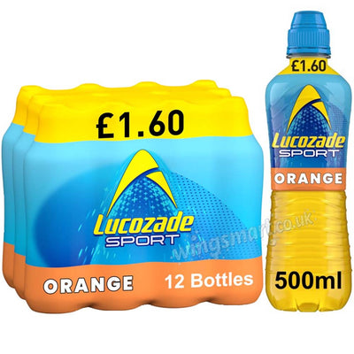Lucozade Sport Orange Isotonic Drink 500ml PMP Pack of 12 Energy Hydration Drink