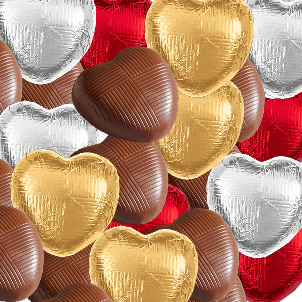 Whitakers Foiled Chocolate Hearts – 1kg – Bulk Gift Pack