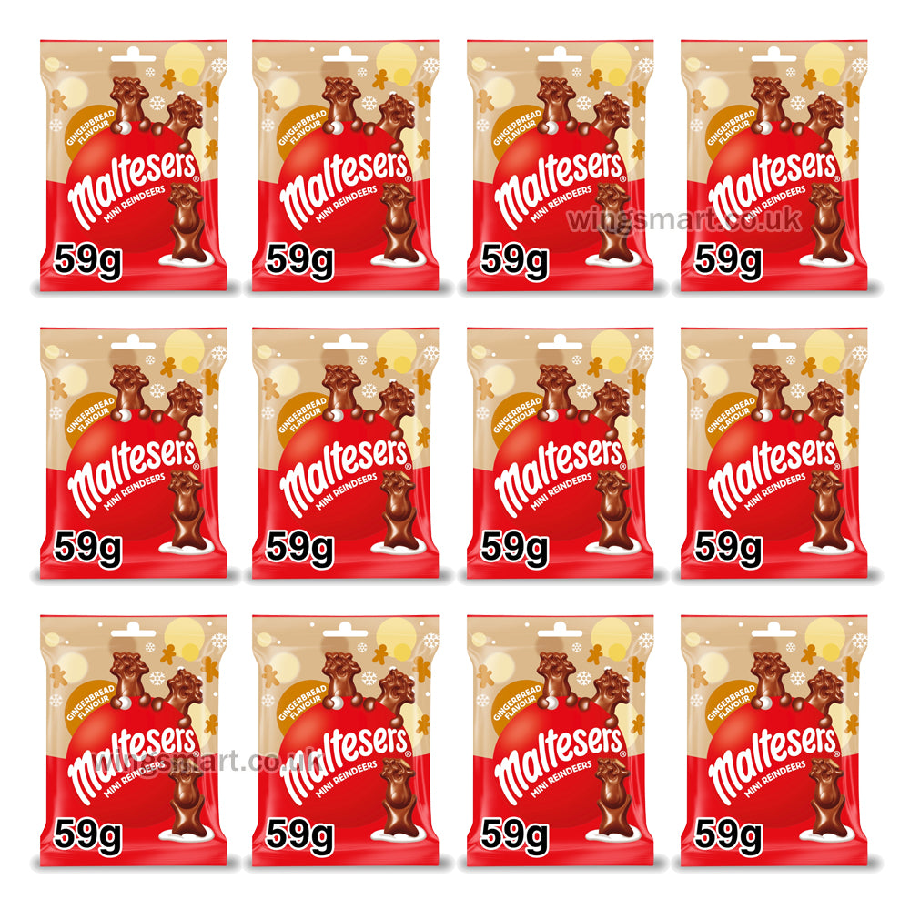Maltesers Mini Reindeer Gingerbread Chocolate Christmas Treats Bag 59g