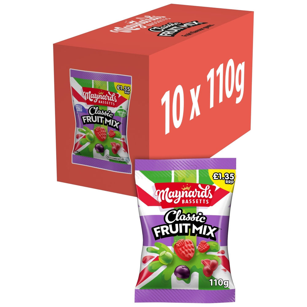 Maynards Bassetts Classic Fruit Mix Jelly 110g PMP