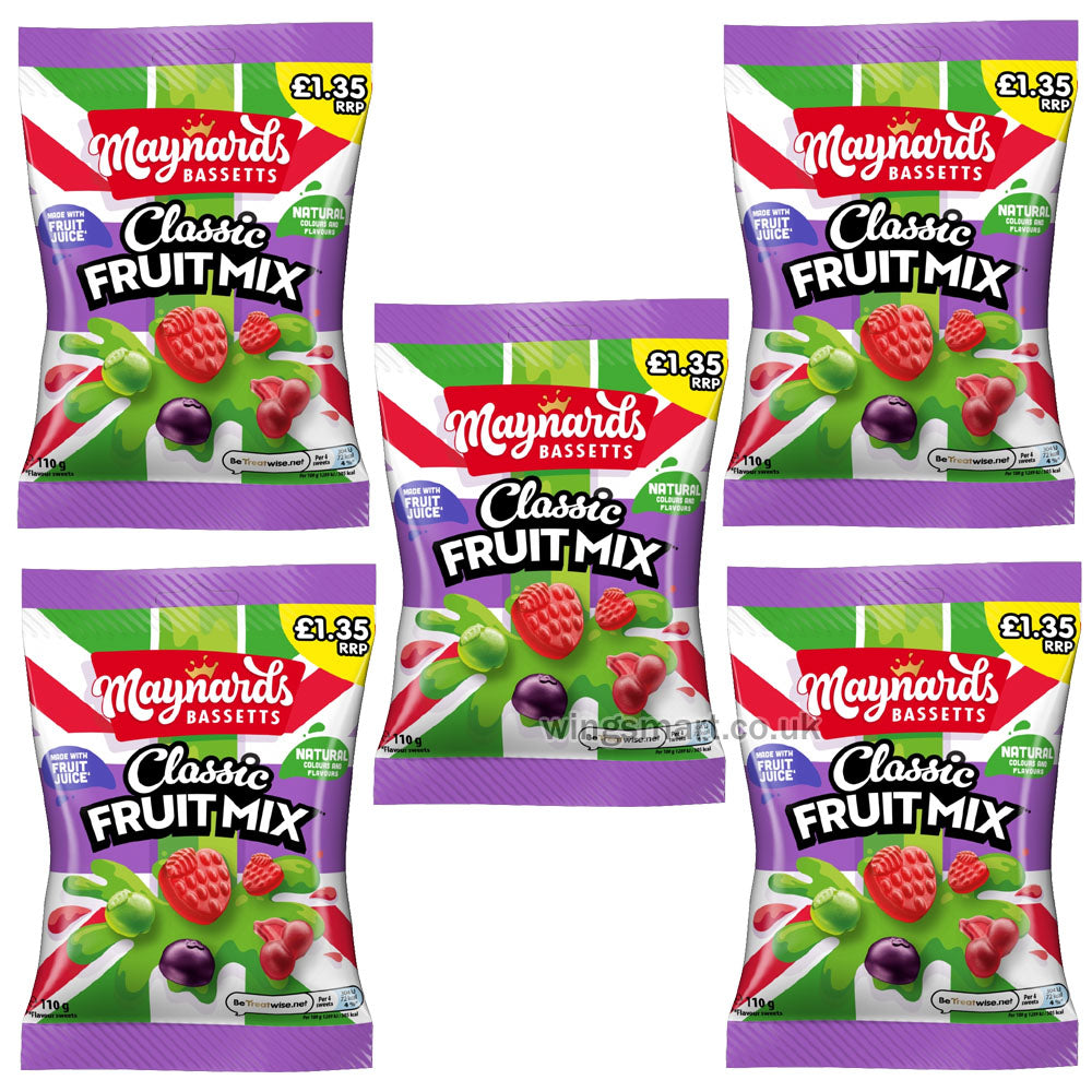 Maynards Bassetts Classic Fruit Mix Jelly 110g PMP