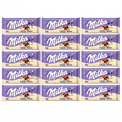 Milka Bubbly White Chocolate Bar 95g – Pack of 15