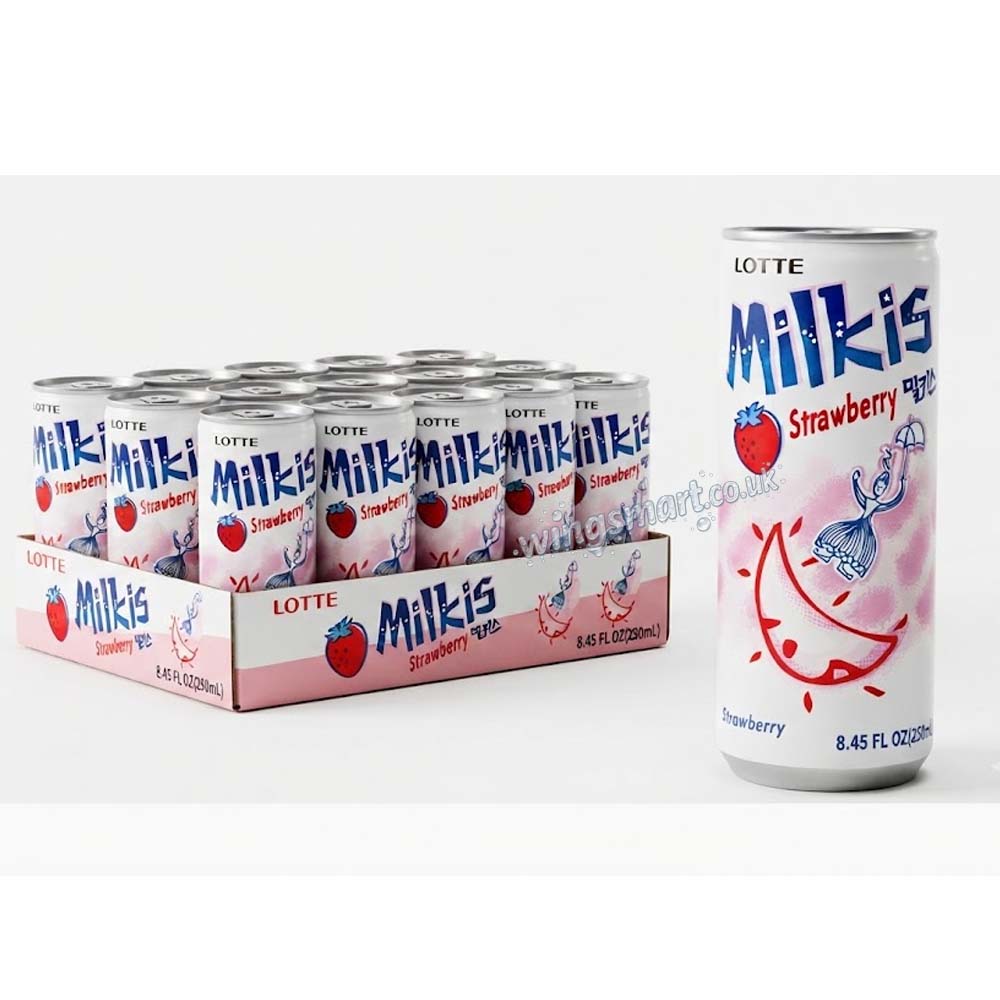 Milkis Strawberry Korean Cream Soda Drink 250ml | 6 or 12 Cans