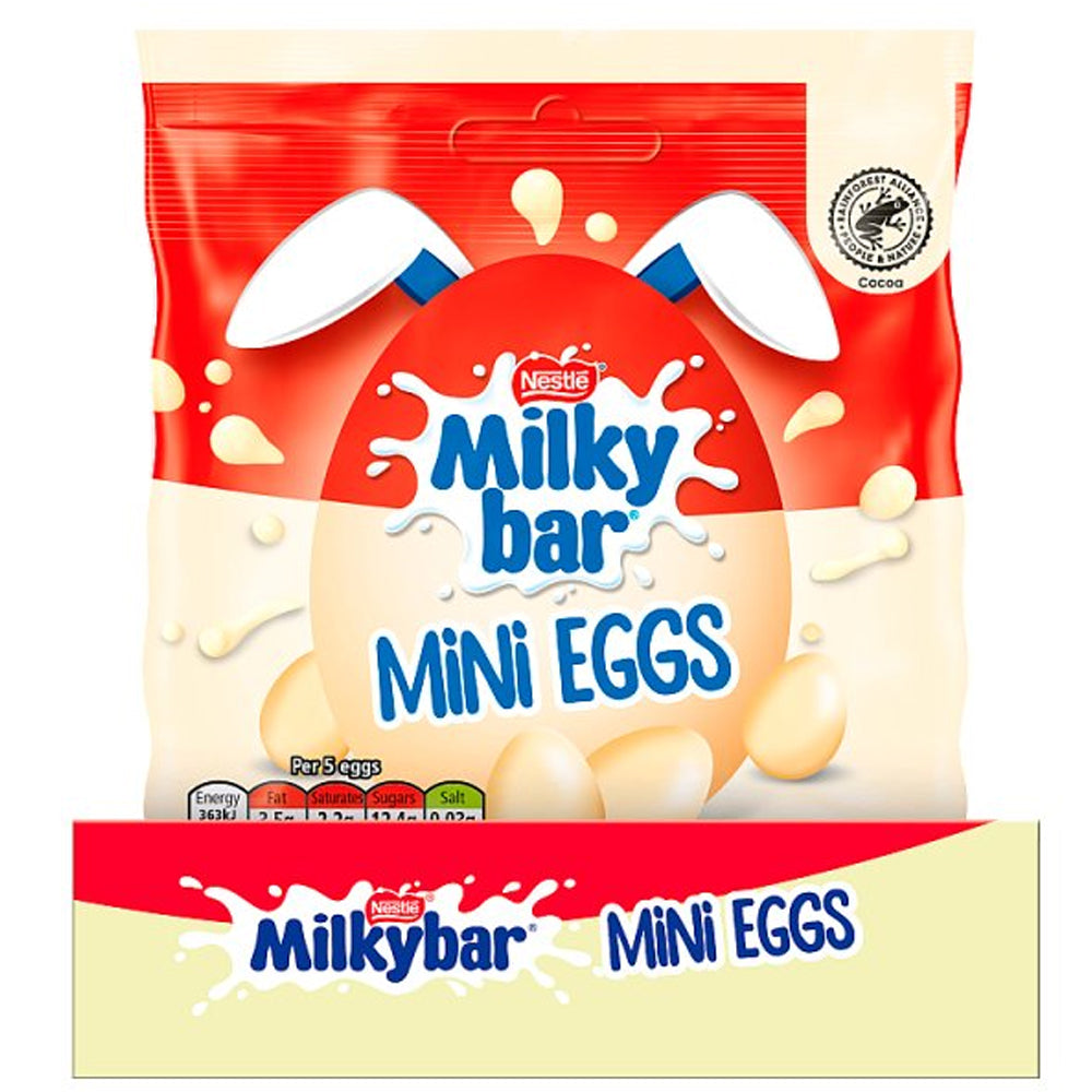 Milkybar White Chocolate Easter Mini Eggs Sharing Bag 80g – Case of 13