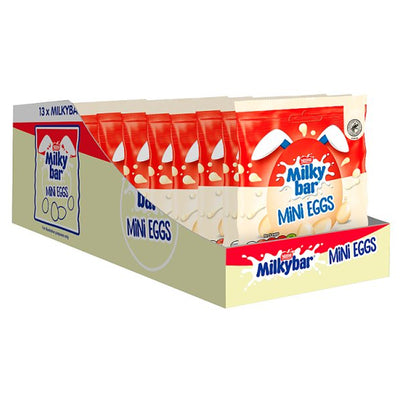 Milkybar White Chocolate Easter Mini Eggs Sharing Bag 80g – Case of 13