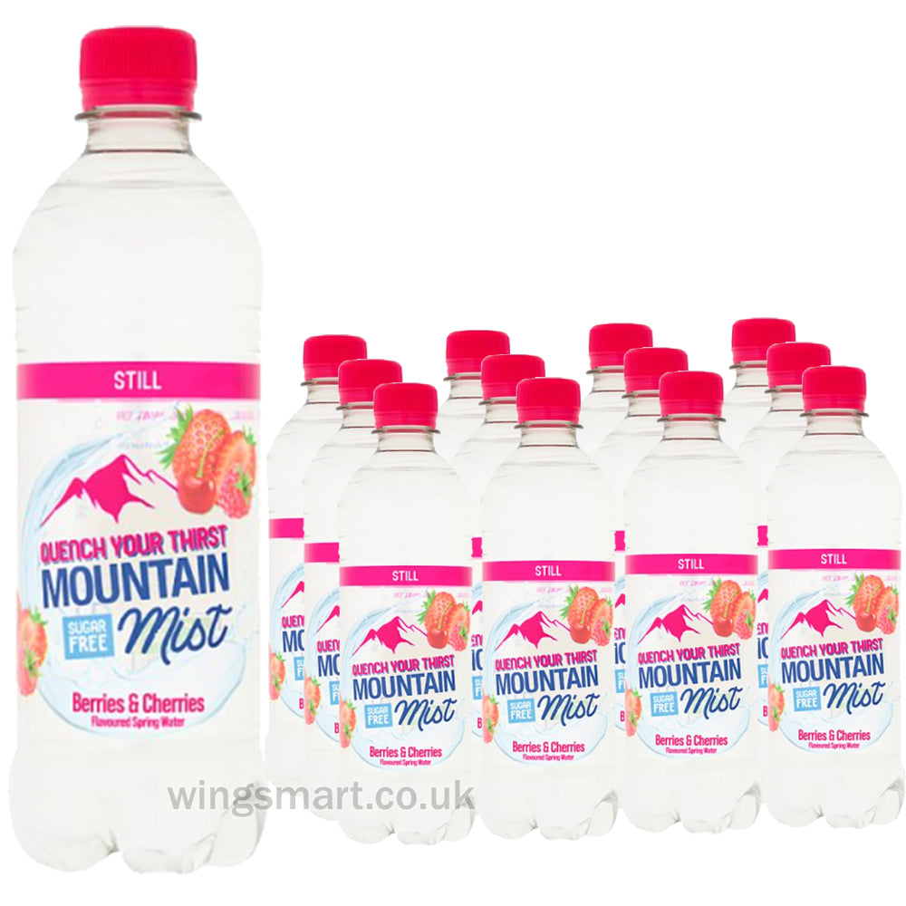 Mountain Mist Berries & Cherries Flavoured Still Spring Water 500ml (Case of 12)