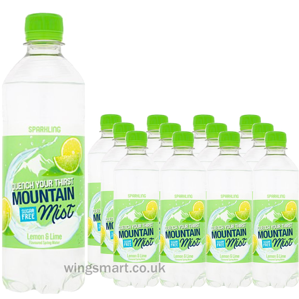 Mountain Mist Lemon & Lime Flavoured Sparkling Spring Water 500ml (Case of 12)