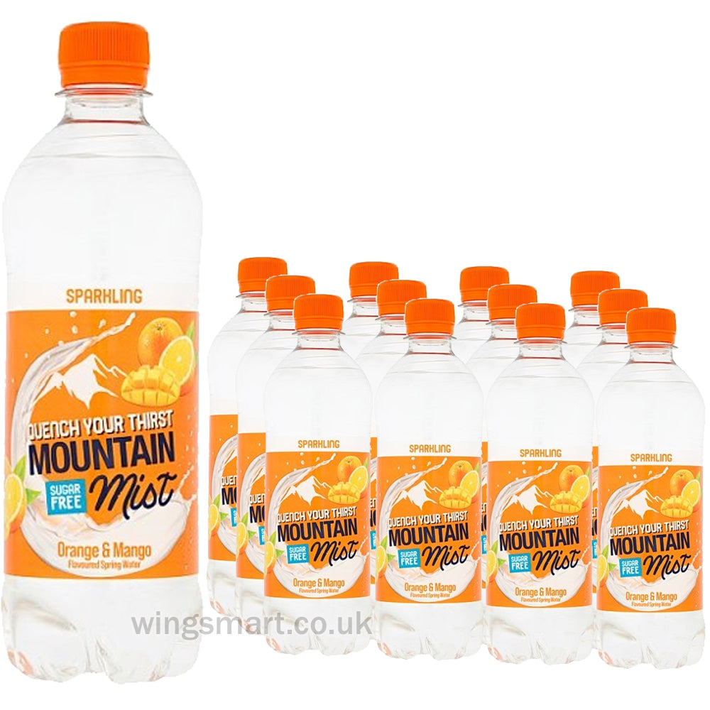 Mountain Mist Orange & Mango Flavoured Sparkling Spring Water 500ml (Case of 12)