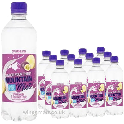 Mountain Mist Pineapple & Passion Fruit Flavoured Sparkling Spring Water 500ml (Case of 12)