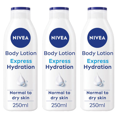 NIVEA Express Hydration Body Lotion Normal Skin – 3 x 250ml
