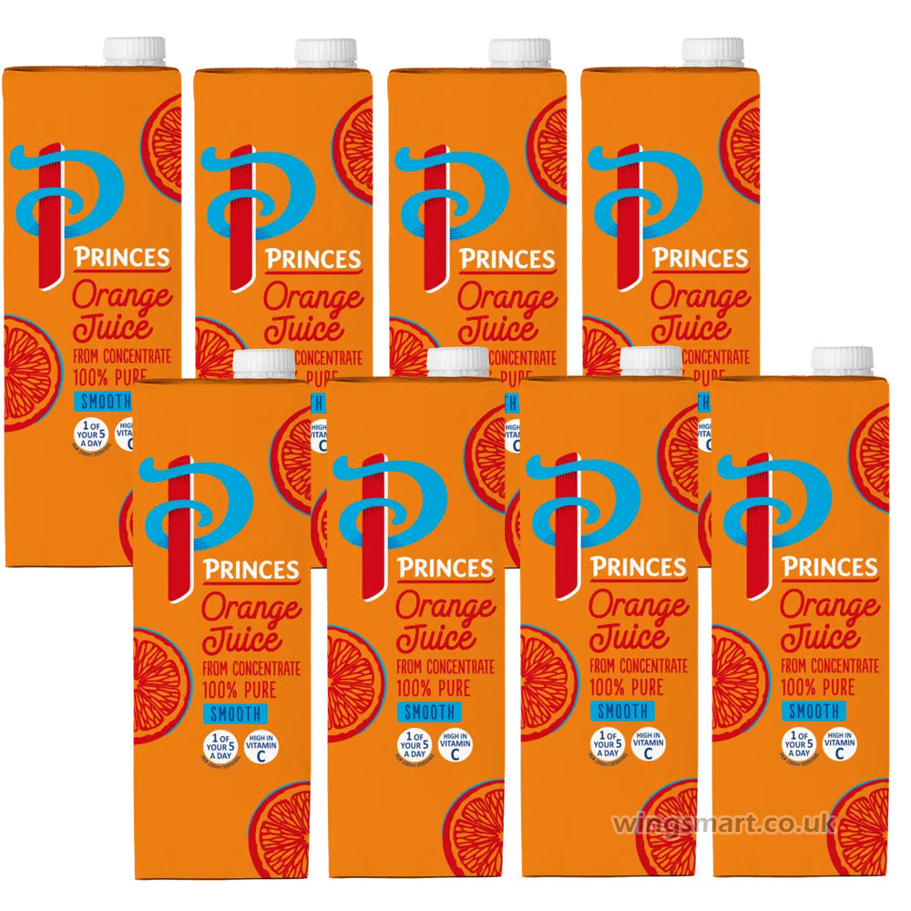 Princes 100% Pure Juices – Case of 8 (Pineapple, Orange & Apple) 1 Litre