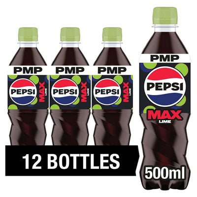 Pepsi Max Lime Cola PMP 500ml Bottle – No Sugar Refreshment