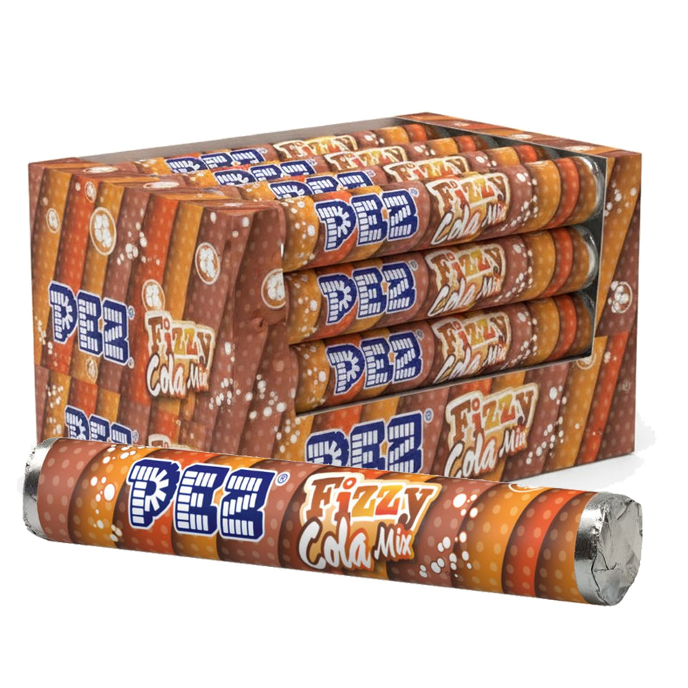 Pez Giant Fizzy Cola Mix Roll 46g Candy Rolls Sweets (Pack of 30)