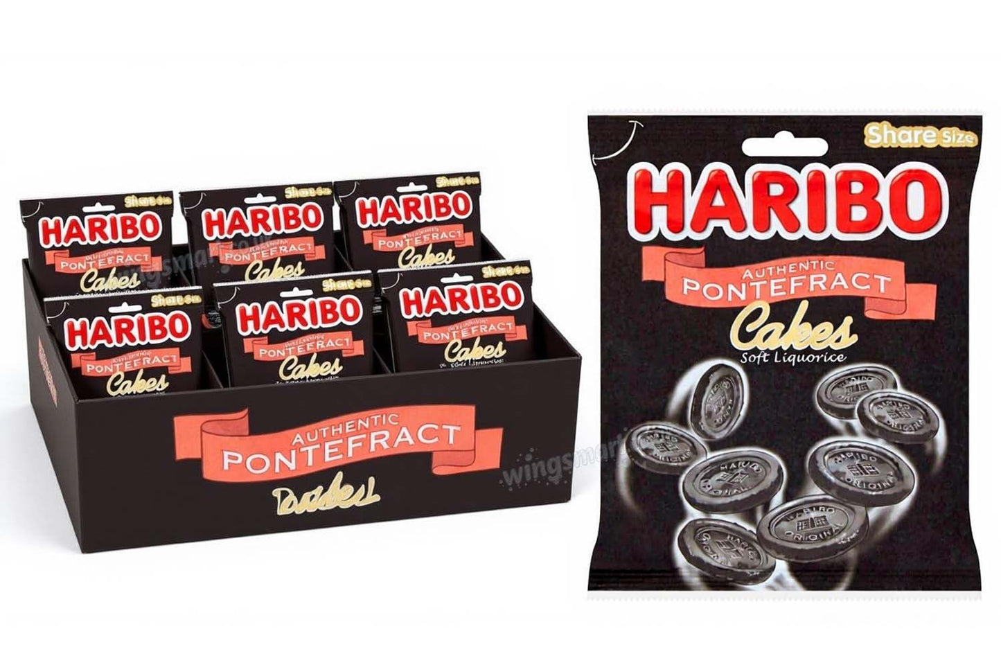Haribo Pontefract Cakes Bag 160g – Traditional Liquorice Jellies (6 & 12 Pack Options)