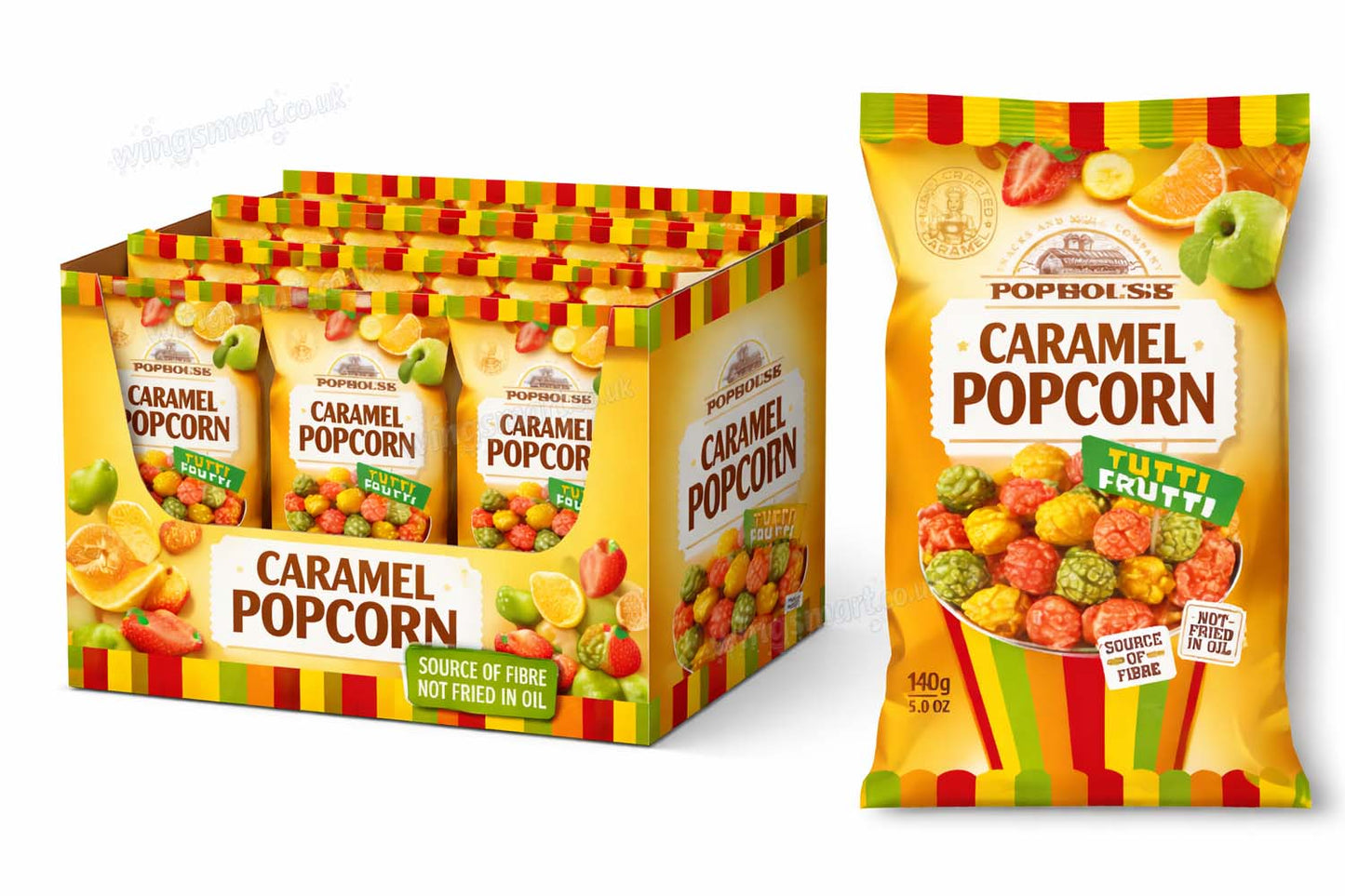Pophouse Popcorn Caramel-Tutti Frutti 140g