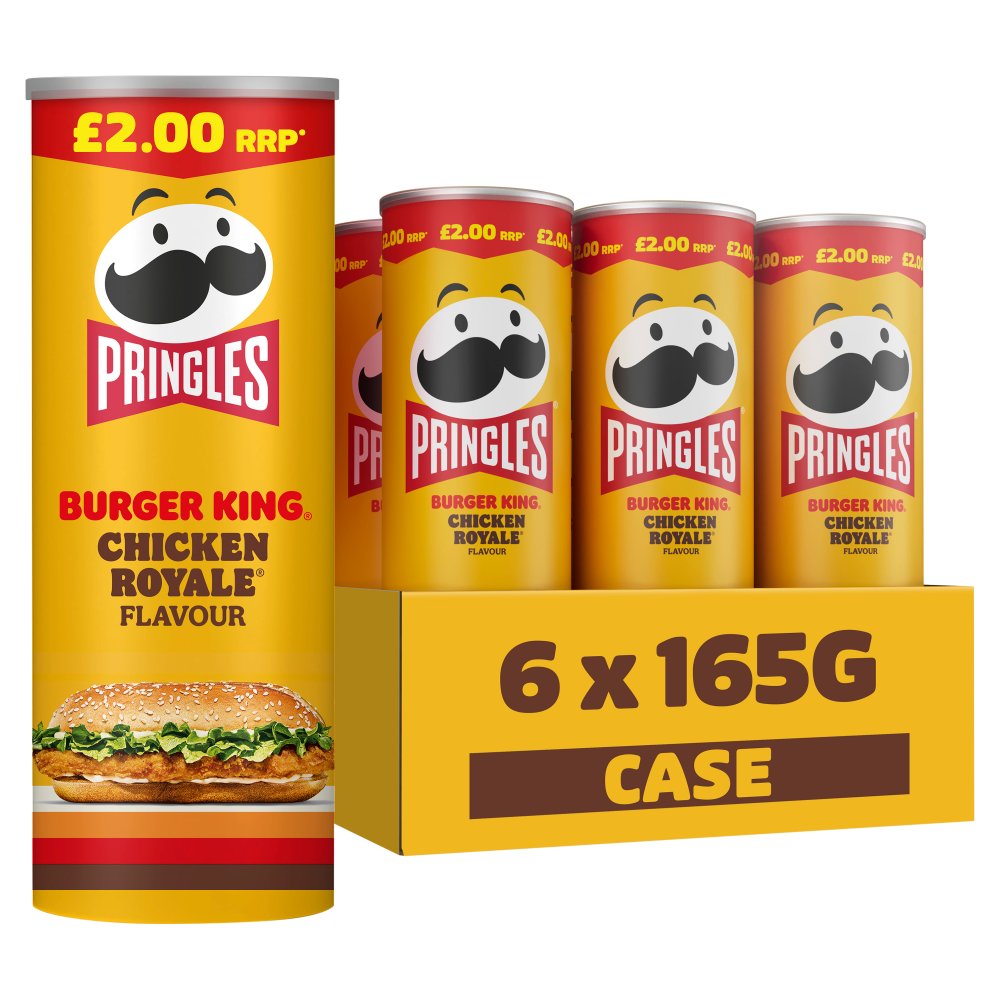 Pringles Burger King Chicken Royale Sharing Crisps 165g PMP (Pack of 6)