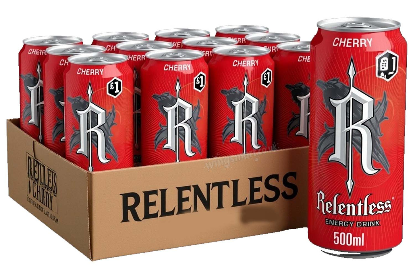 Relentless Cherry Energy Drink 500ml (Pack of 12)