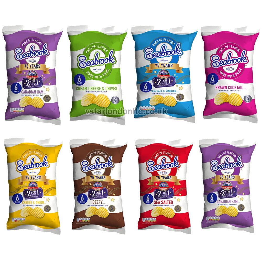 Seabrook Crisps 8 Packs(6 x 25g) – Variety of Flavours Available