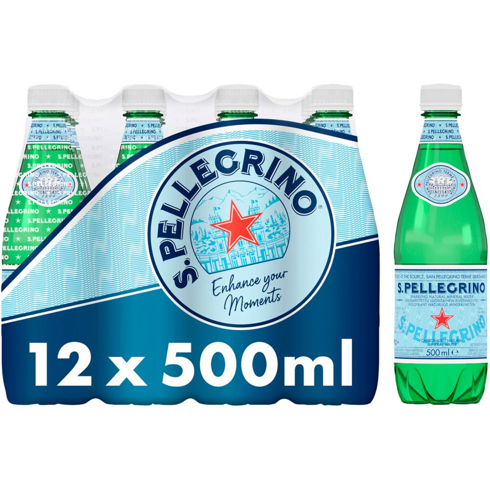San Pellegrino Sparkling Natural Mineral Water 500ml (Pack of 12)