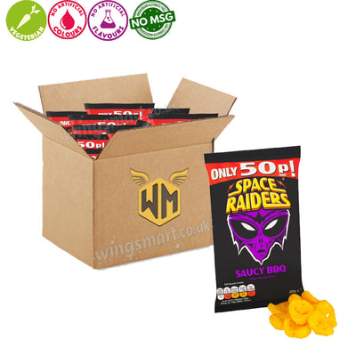 Space Raiders Crisps 30g Variety Pack Saucy BBQ Pickled Onion Beef