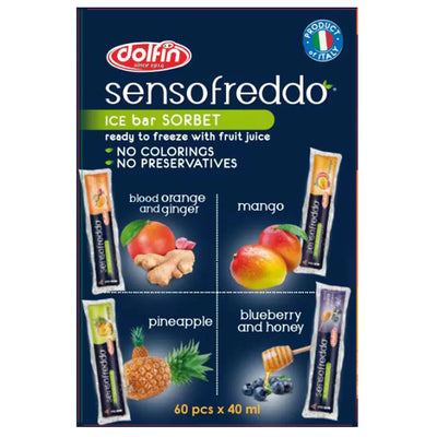 Sensofreddo Fruit Ice Lollies 60 x 40ml Ready to Freeze Pasteurised Ice Pops