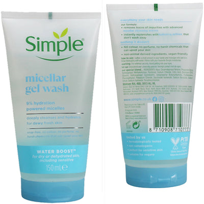 Simple Micellar Facial Wash Gel – 6 x 150ml
