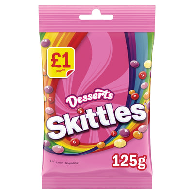 Skittles Vegan Sweets Dessert Flavoured Treat Bag 12 x 125g PMP