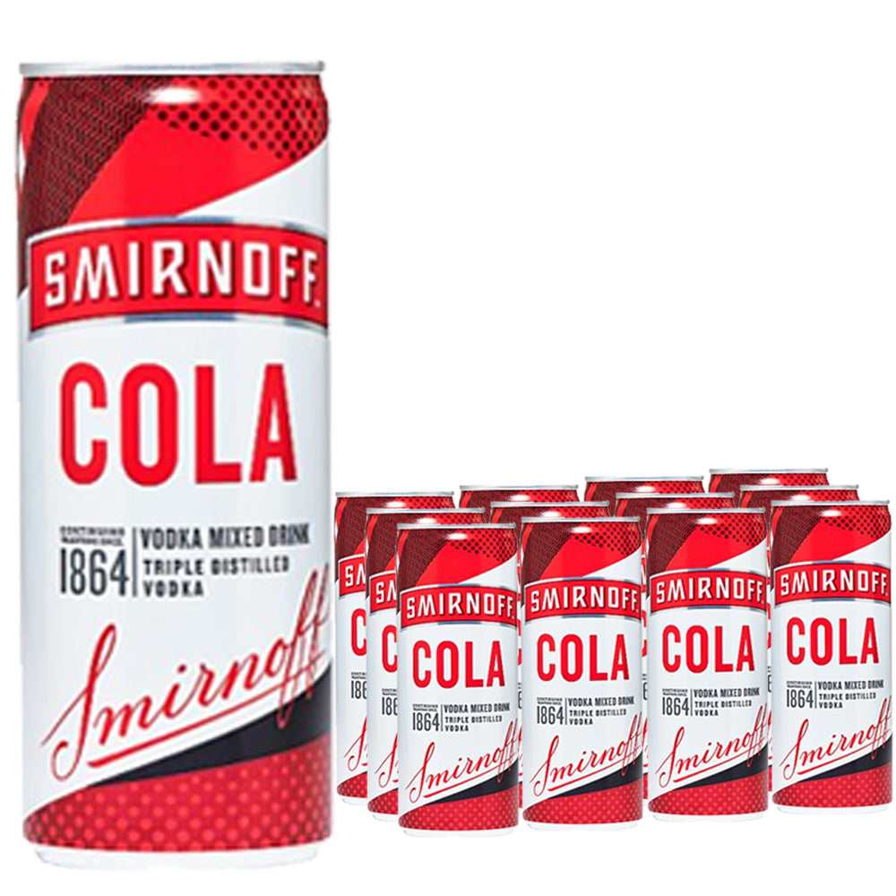 Smirnoff Red Label Vodka and Cola Drink 5% vol 250ml (Case of 12)