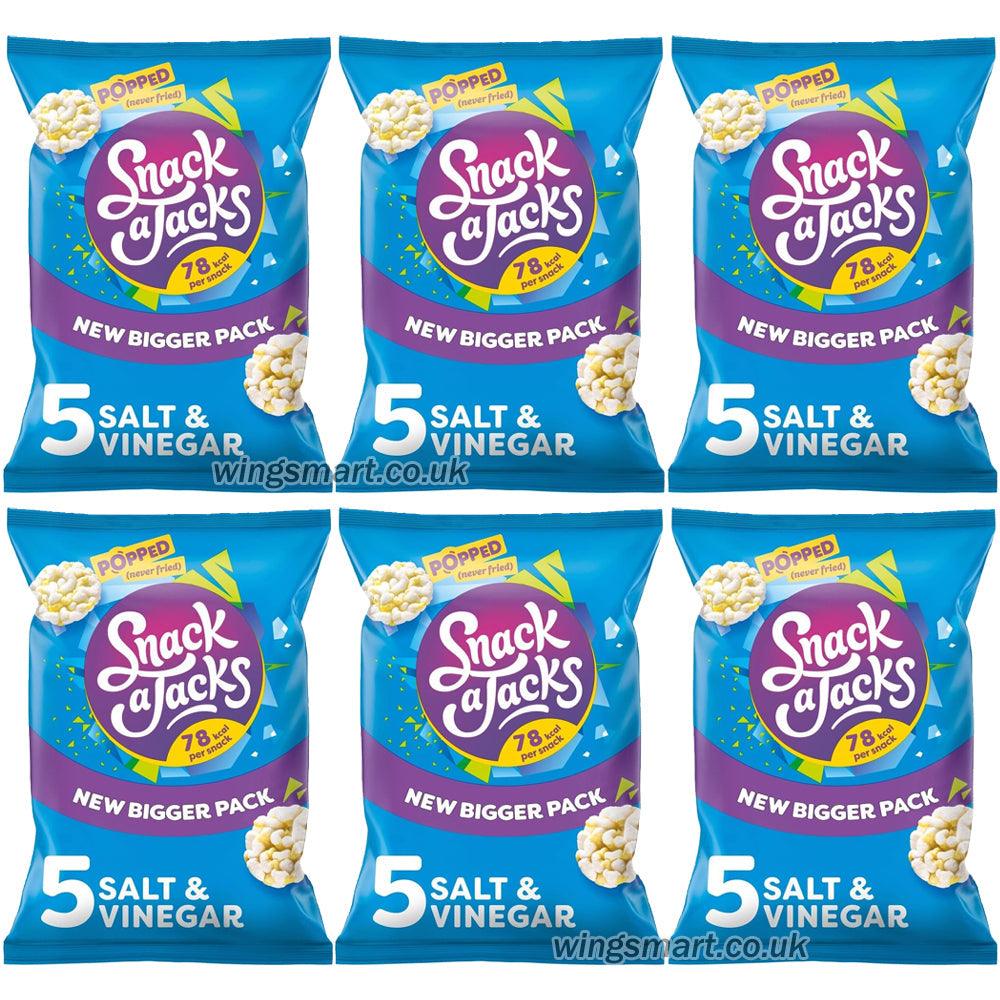 Snack A Jacks Salt & Vinegar Crisps Multipack - 5 x 19g Bags (Box of 6)