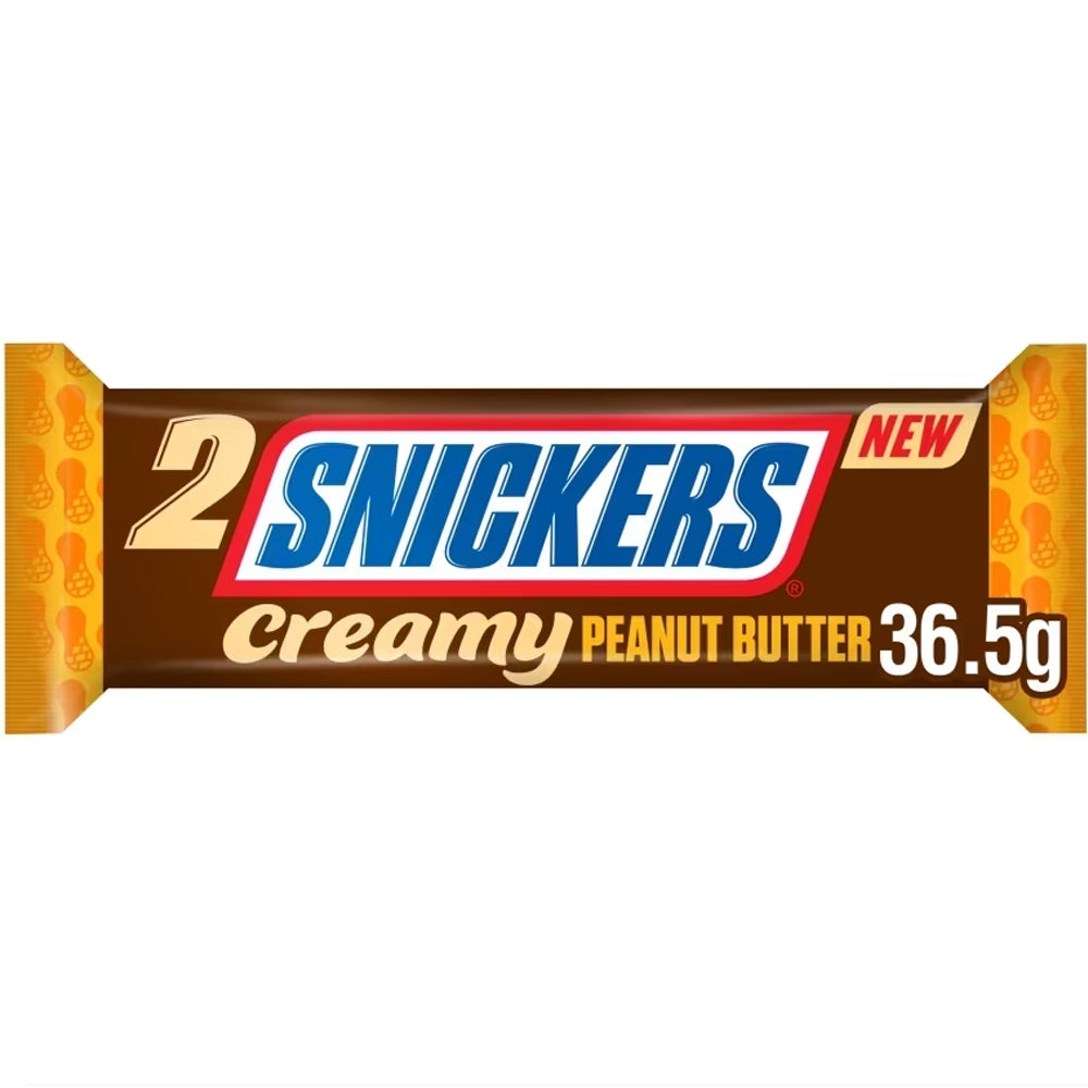 Snickers Creamy Peanut Butter Chocolate Duo Bar 36.5g (Box of 24)