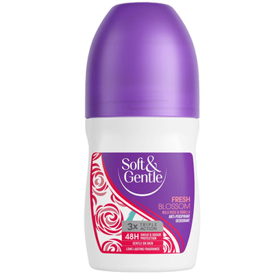 Soft & Gentle Wild Rose & Vanilla Deodorant 50ml (Pack of 6)