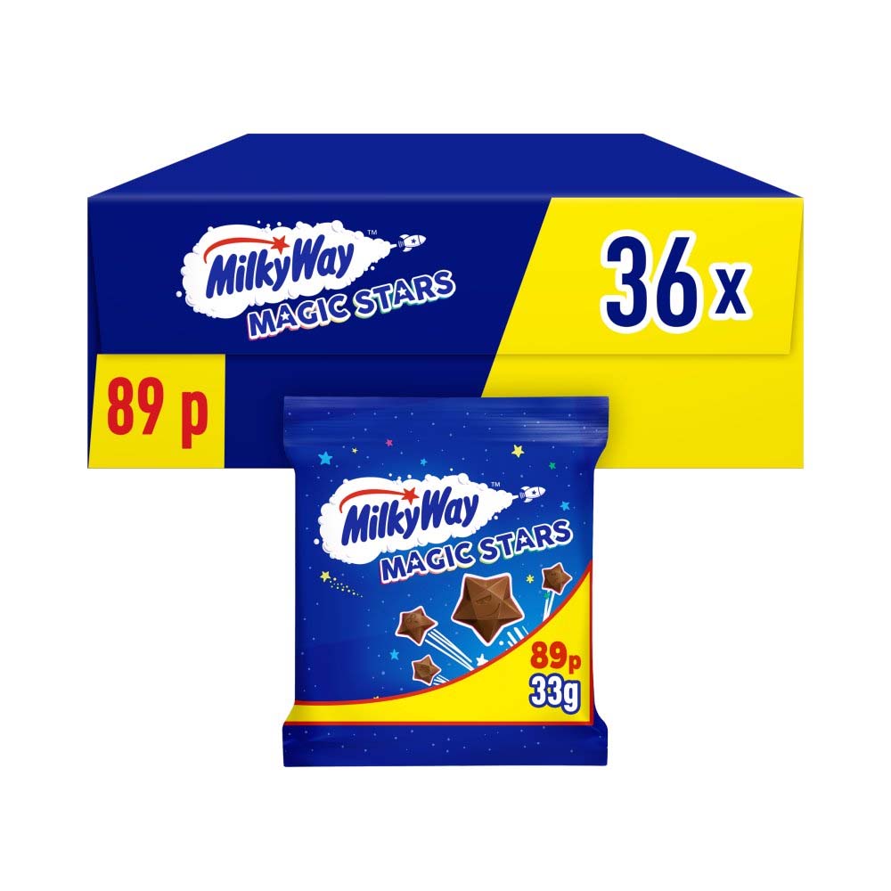 Milky Way Magic Stars Milk Chocolate Bag 33g (Box of 36)