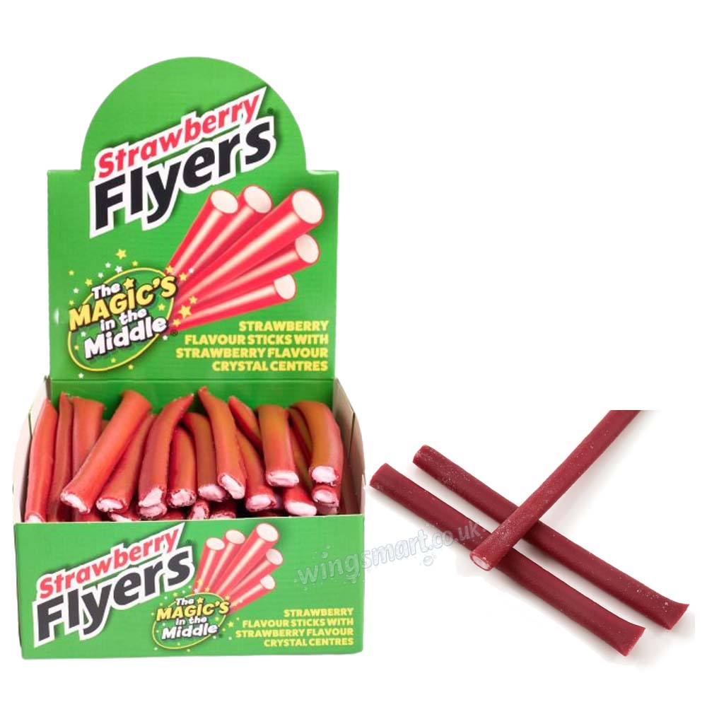 Strawberry Flyers Candy Box – 60 Pieces | Strawberry Flavour Vegan Sweets